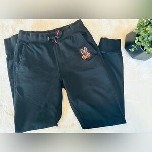 Psycho Bunny Chester Embroidered Sweatpants in Black Size 14/16